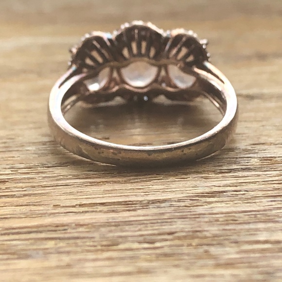 💕PRICE ⬇️ Rose Gold Morganite Oval Pave Ring Sz 8 - Picture 4 of 7
